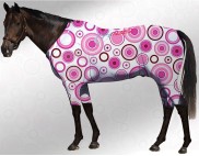 EQUINE ACTIVE  SUIT PRINTED CIRCLES WHITE- PINK